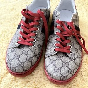 Gucci Gray and Red Men's Shoes
